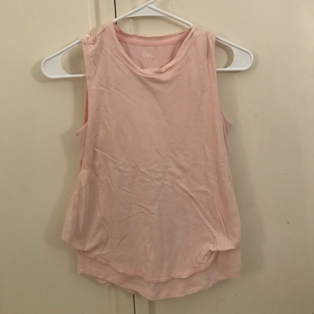 pink athletic tank top